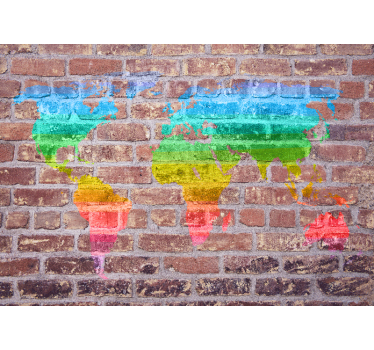 World map wallpaper colorful geographic design - TenStickers