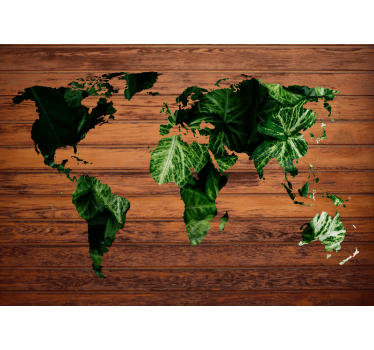 Jungle and wood world map world map wall mural - TenStickers
