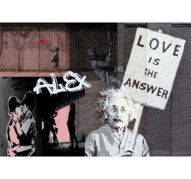 Banksy art montage mountain mural - TenStickers