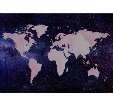 Galaxy world map wall mural - TenStickers