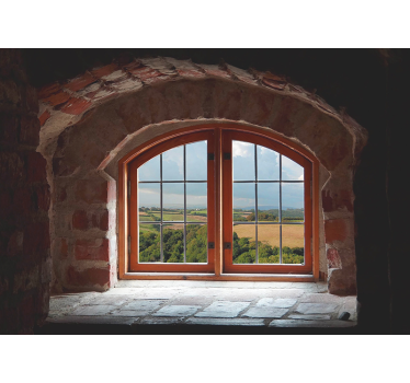 Window with views to sky 3d mural wallpaper - TenStickers