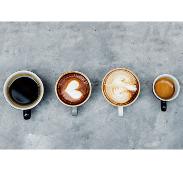 Four different coffees mural wallpaper - TenStickers