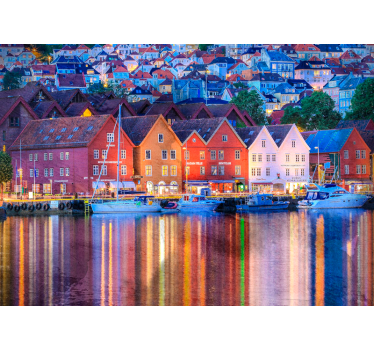 Colorful Coastal Houses city wall mural - TenStickers