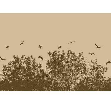 Spring flowers with birds mural wallpaper - TenStickers