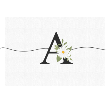 Wall mural teen bedroom personalized initial daisy - TenStickers