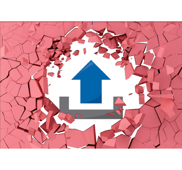 Broken pink wall with image custom murals - TenStickers