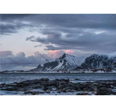 Landscape wall mural icy summit peaks - TenStickers