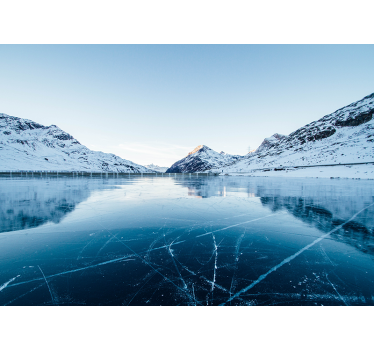 Wall mural mountain frozen lake peaks - TenStickers