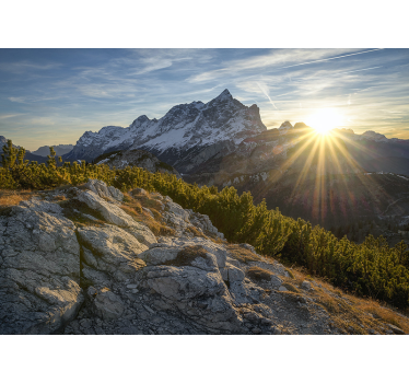 Wall mural mountain majestic sunrise peaks - TenStickers