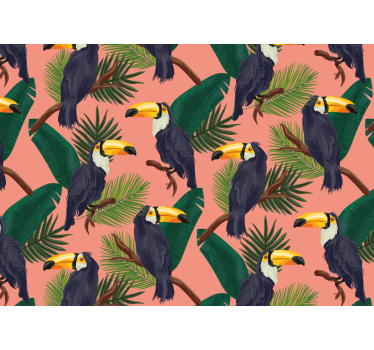 Animals wall mural tropical toucans design - TenStickers