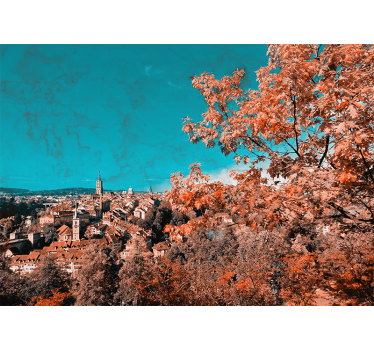 Vibrant autumn landscape landscape wall mural - TenStickers