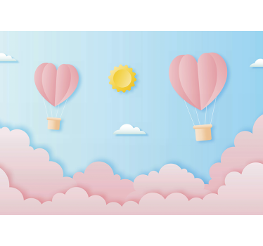 Paper cut hot air balloons design Children Wall Murals - TenStickers