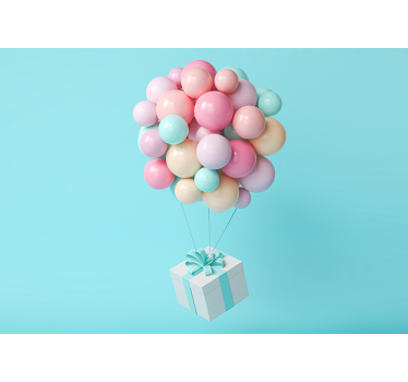 3d balloons and present box Children Wall Murals - TenStickers
