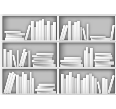 White abstract bookshelf wall wraps for office - TenStickers