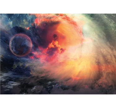 Cosmos with orbits 3d mural wallpaper - TenStickers