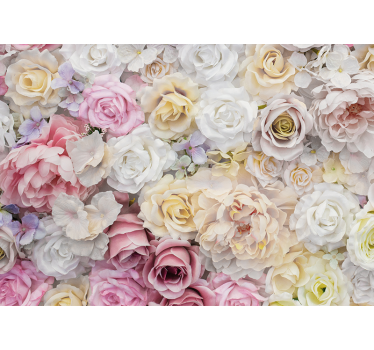 Flower wall mural graceful rose composition - TenStickers
