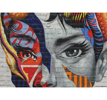 Audrey Hepburn pop art graffiti painting murals - TenStickers