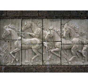 Horses running in the nature 3d mural wallpaper - TenStickers