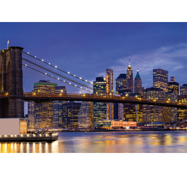 Wall mural new york brooklyn bridge skyline - TenStickers