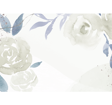 Floral decor artistic illustration Bathroom Wall Murals - TenStickers