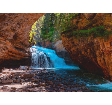 Secret Waterfall Cave waterfall mural - TenStickers