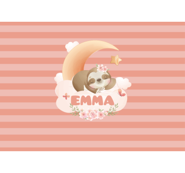 Childrens wall mural sloth with moon - TenStickers