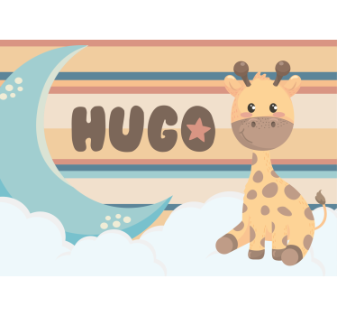 Childrens wall mural adorable giraffe design - TenStickers