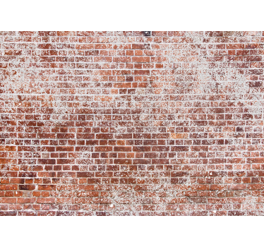 White paint on red brick mural - TenStickers