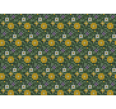 Vibrant tile floral pattern wall mural bathroom - TenStickers