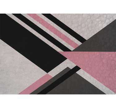 Modern geometric pattern with pink abstract mural - TenStickers