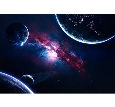 Planets in the Universe space mural wallpaper - TenStickers