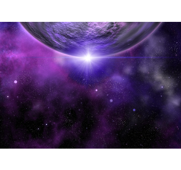 Purple Space With Planet mural wallpaper - TenStickers