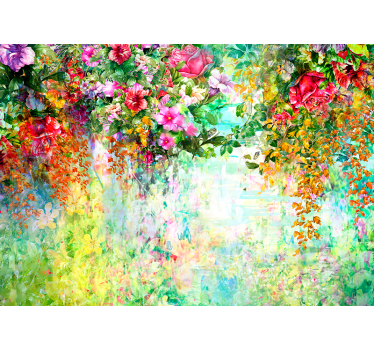Flower wall mural floral blossom design - TenStickers