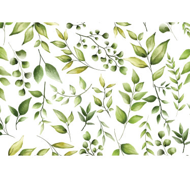 Watercolor Eucalyptus leaves nature mural - TenStickers