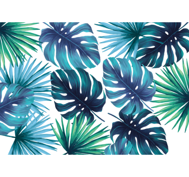 Tropical leaves california style nature mural - TenStickers