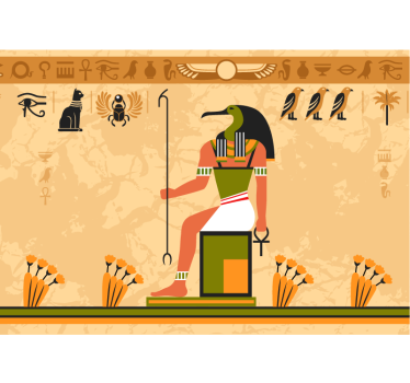 'Egyptian' God of the Moon modern mural wallpaper - TenStickers