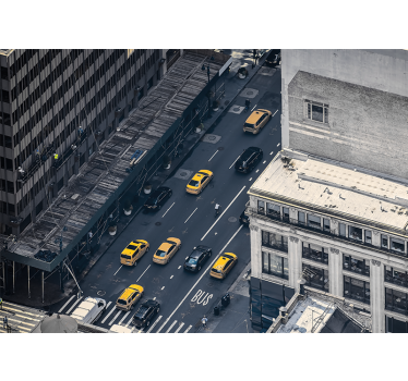 Busy Yellow Cabs wall mural new york - TenStickers