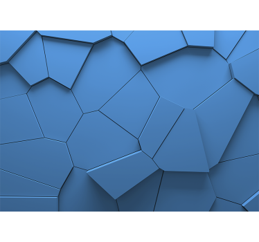 Blue geometric shapes 3d effect mural wallpaper - TenStickers