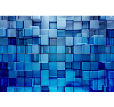 Abstract wall mural geometric cube design - TenStickers