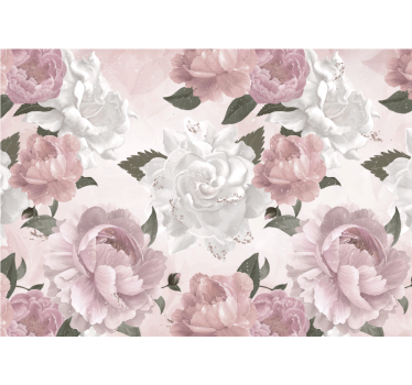 Flower wall mural elegant botanical design - TenStickers