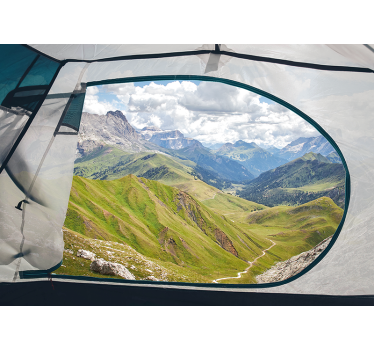 Green cool mountain 3d mural wallpaper - TenStickers