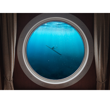 Window 3d underwater kayak 3d mural wallpaper - TenStickers