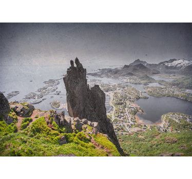 Majestic rock formation landscape wall mural - TenStickers