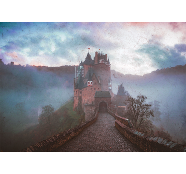Dark Forest Castle forest mural wallpaper - TenStickers