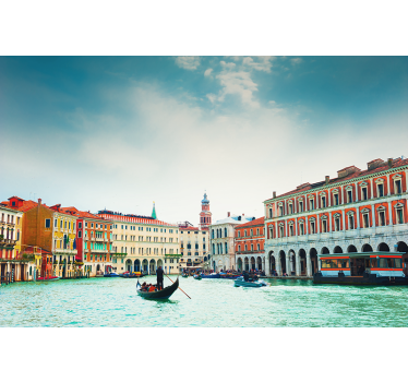 City wall mural venetian waterway view - TenStickers