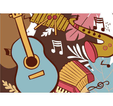 Music wall mural musical instruments display - TenStickers
