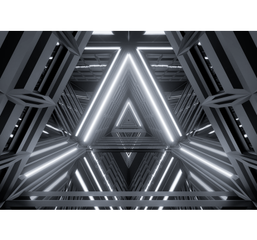 Futuristic Tunnel 3D  modern mural wallpaper - TenStickers
