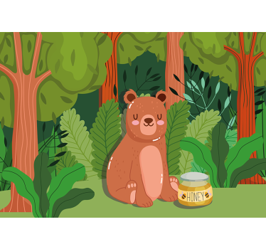 Swinging Cartoon for Honey modern mural wallpaper - TenStickers