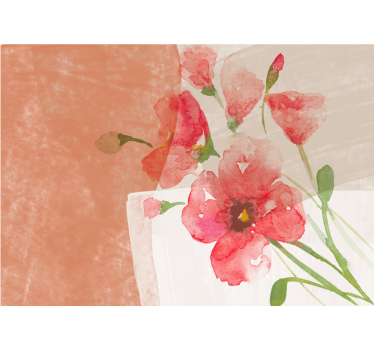 Flower wall mural floral watercolor design - TenStickers
