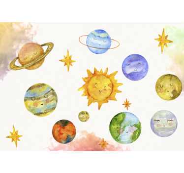 Watercolor Space space mural wallpaper - TenStickers
